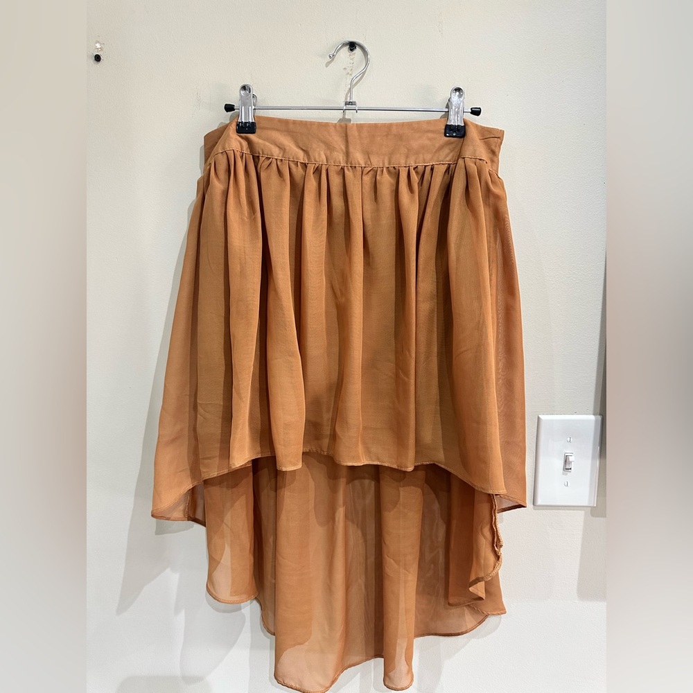 Worn Once High-Lo Brown Skirt